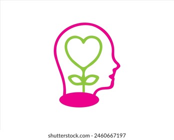 Mental health icon and logo illustration.