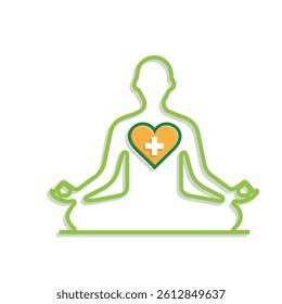 mental health icon. meditation or mind therapy symbol. psychology, calmness, logo. Mixed design style. Vector design template