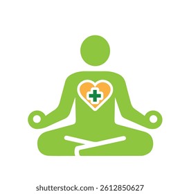 mental health icon. meditation or mind therapy symbol. psychology, calmness, logo. Solid design style. Vector design template