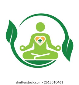 mental health icon. meditation or mind therapy symbol. psychology, calmness, logo. Solid design style. Vector design template