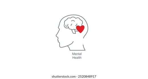 Mental Health Icon for Mobile Apps Promoting Wellness and Self-Care