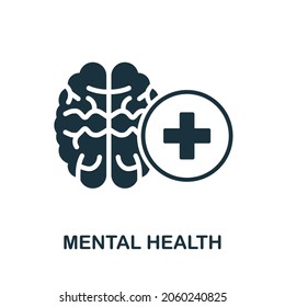 Mental Health icon. Monochrome sign from cognitive skills collection. Creative Mental Health icon illustration for web design, infographics and more