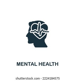 Mental Health icon. Monochrome simple Healthcare icon for templates, web design and infographics