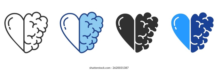 Mental Health Icon Multiple Style Vector Collection