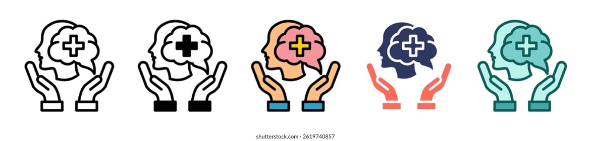 Mental Health Icon multiple Vector Illustration