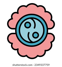 Mental health icon outline vector. Mind positive. Work head color flat