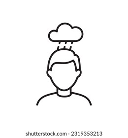 Mental Health Icon Rain Cloud