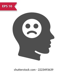 Mental Health Icon. Sad, Depressed, Depression. Professional, pixel perfect icon, EPS 10 format.