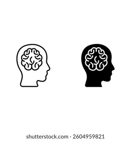 Mental health icon set color editable