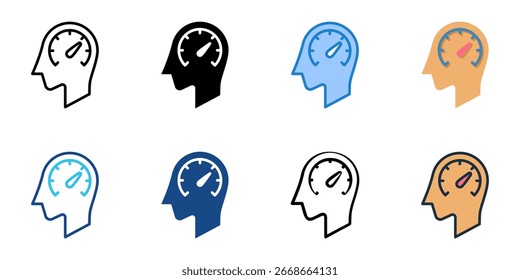 Ícone Saúde Mental definir coleção de vários estilos 
