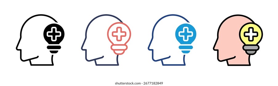 Mental Health Icon Set Multiple Style Collection