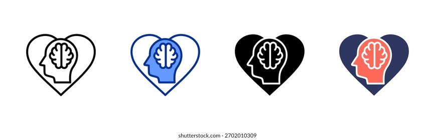 Mental Health icon set multiple style collection
