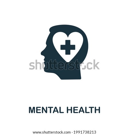 Mental Health icon. Simple creative element. Filled monochrome Mental Health icon for templates, infographics and banners