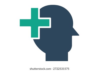 Ícone de saúde mental. ícone sólido estilo. ícone relacionado auto cuidado. elementos de benefício vetor ilustração