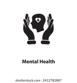 Mental Health icon. Mental Health icon for templates, simple flat illustration on white background..eps
