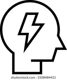 mental health icon. Thin linear style design isolated on white background