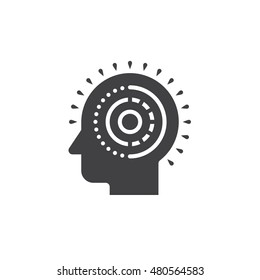 Mental health icon vector, solid logo illustration, pictogram isolated on white