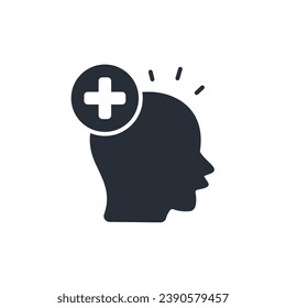 mental health icon. vector.Editable stroke.linear style sign for use web design,logo.Symbol illustration.