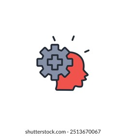 Mental health icon. vector.Editable stroke.linear style sign for use web design,logo.Symbol illustration.