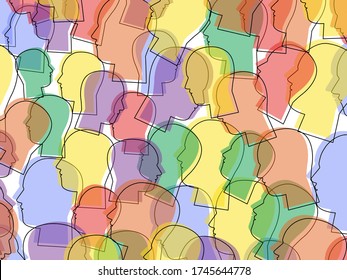 Mental health, illness ,brain development ,medical treatment  concept, shape of  human heads with colorful colors   , vector illustration 