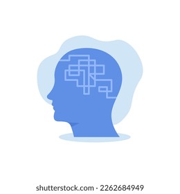 Mental health illustration. mental disorder fight against stress, depression, emotional burnout and other psychological problems. Psychotherapy concept. Vector illustration