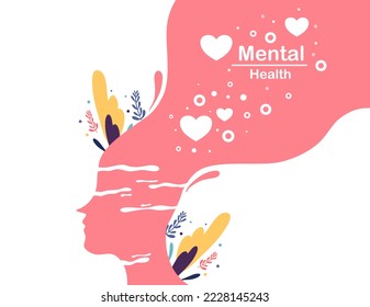 mental health illustration vector design for mental health day event 