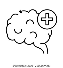 Mental Health Improvement Icon. Brain Health Icon. Cognitive Enhancement Icon. Vector Editable Stroke and colors.