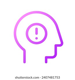 Mental health issues pixel perfect gradient linear ui icon. Stress and anxiety. Psychological problem. Line color user interface symbol. Modern style pictogram. Vector isolated outline illustration