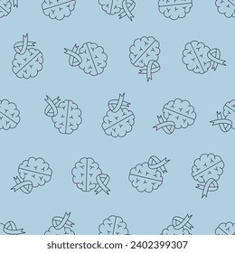 Mental health line art seamless pattern. Suitable for backgrounds, wallpapers, fabrics, textiles, wrapping papers, printed materials, and many more. Editable vector.