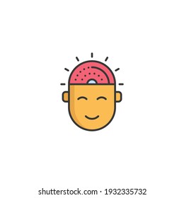 mental health line icon outline vector logo illustration linear pictogram isolated on white