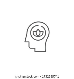 mental health line icon outline vector logo illustration linear pictogram isolated on white