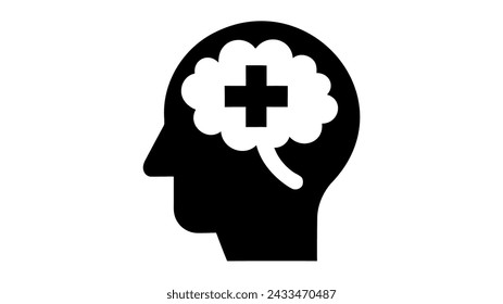 Mental Health Line Icon. Positive Mind Wellbeing Concept Linear Pictogram. Human Mental Health Development and Care Outline Icon. Isolated Vector Illustration.