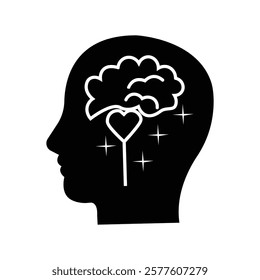 Mental Health Line Icon. Positive Mind Wellbeing Concept Linear Pictogram. Human Mental Health Development and Care Outline Icon. Editable Stroke.