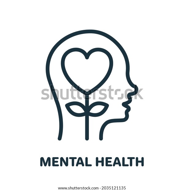 Mental Health Line Icon Positive Mind Stock Vector (Royalty Free ...