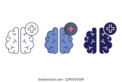 Mental Health line and solid vector icon