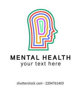 Mental health logo color line style