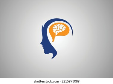 Mental health logo design Vector design template.