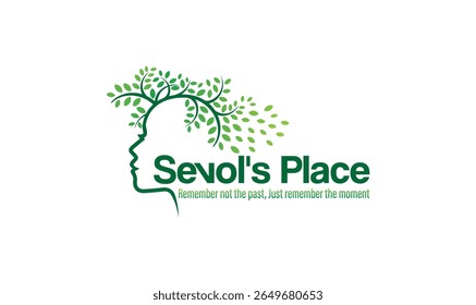 Mental health logo with green leaves Vector Image
