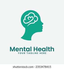 diseño de imagen vectorial del logotipo de salud mental