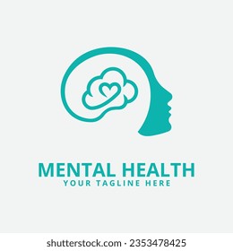 diseño de imagen vectorial del logotipo de salud mental