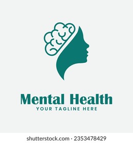 diseño de imagen vectorial del logotipo de salud mental