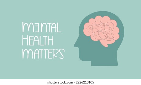 Mental health matters - Flat design mindfulness
