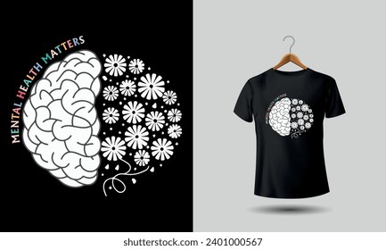 Mental Health Matters Sweatshirt, Floral Brain Shirt, Therapist Hoodie, Be Kind to Your Mind Sweat, Gift For Plant Lovers, Self Love