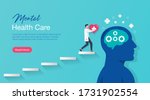Mental health medical treatment vector illustration. specialist doctor work to give psychology love therapy for world mental health. for poster, flyer, cover, social media printing or website page