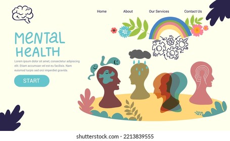 Mental health medical treatment vector illustration. specialist doctor work to give psychology love therapy for world mental health. for poster, flyer, cover, social media printing or website page.