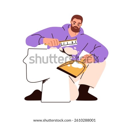 Mental health, mind decluttering. Self care, cleaning, removing negative thoughts, emotions, brain clutter, psychology and psychotherapy concept. Flat vector illustration isolated on white background.