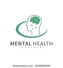 Mental health. Mind therapy psychology logo design