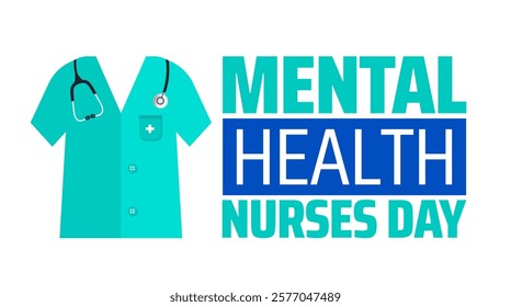 Mental Health Nurses Day background banner or poster design template. observed every year in February. Holiday concept. Use to any Template, card, poster, placard, template.