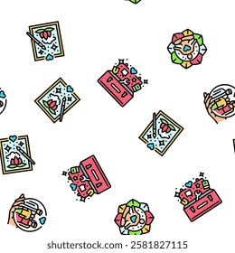 mental health people care mind vector seamless pattern thin line illustration