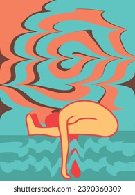 Mental Health Poster Design - Illustrat3 - Person feels tired and confused